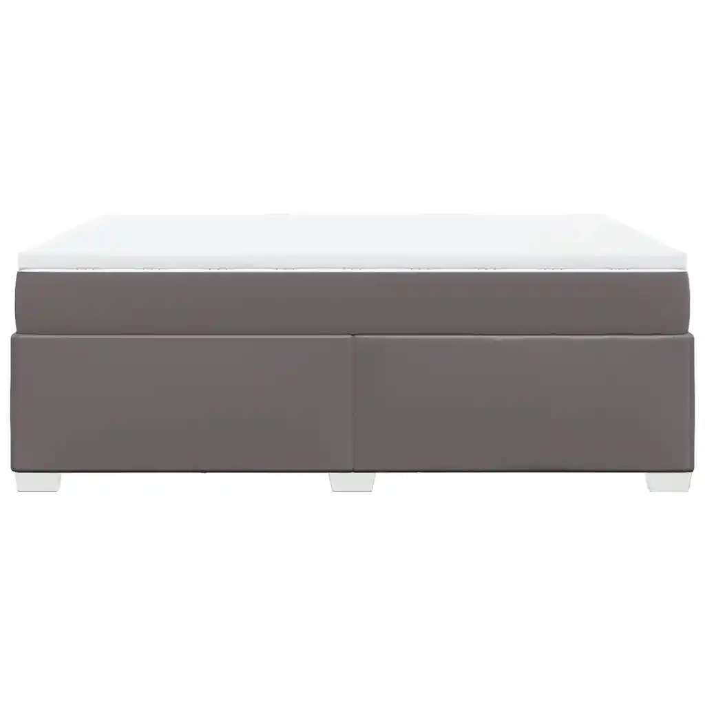 vidaXL Giroletto a Molle con Materasso Grigio 140x190 cm in Similpelle