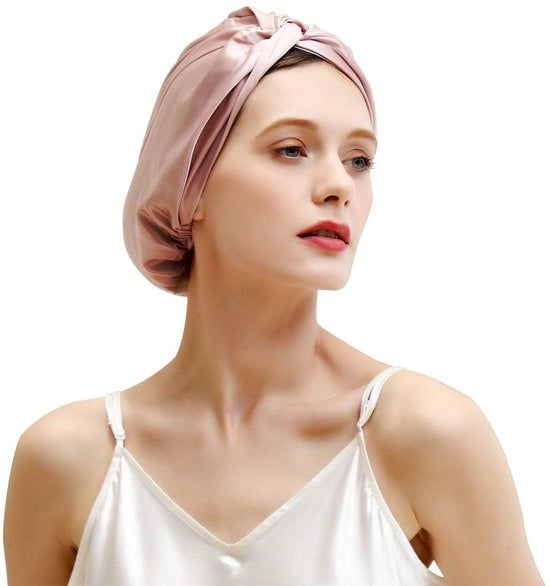 Haarwikkel in Moerbeizijde 100% - Slaapmuts con Cintura Elastica - Protezione contro Fratture - Leggero - Stimulation della Crescita - Capo per Capelli
