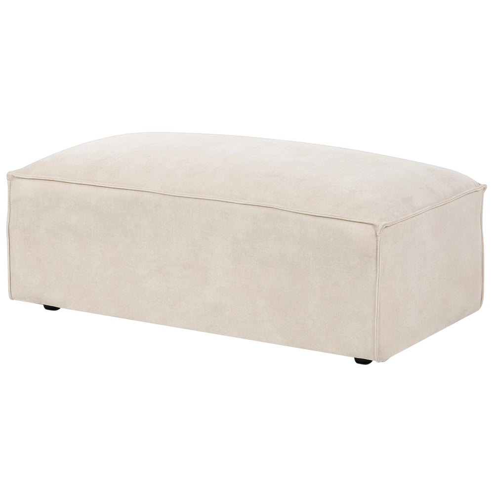 Divano modulare a 3 posti con ottomana Divano componibile in velluto beige con gambe nere Soggiorno moderno
