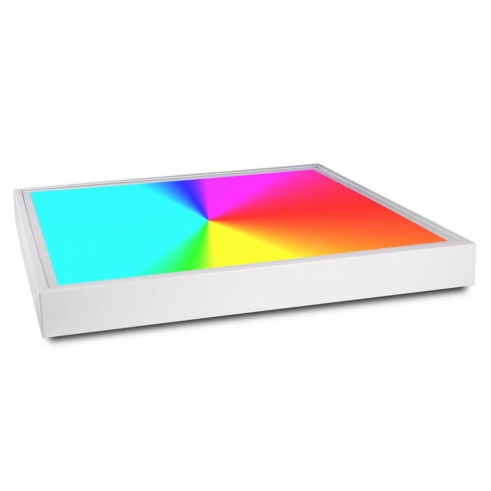 Trade Shop - Plafoniera Led 94w Luce Rgb+4000k Rgbw 24v Cromoterapia Lampada Soffitto 62x62cm -