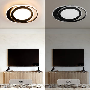 ZMH Lampada da soffitto plafoniera LED moderna doppio anello striscia acrilico telecomando