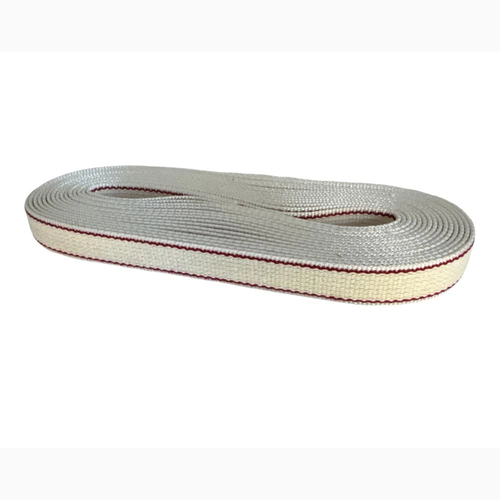 Cintino in cotone 22 mm per Tapparella Bianco con Riga Rossa da 5,5 metri per finestre