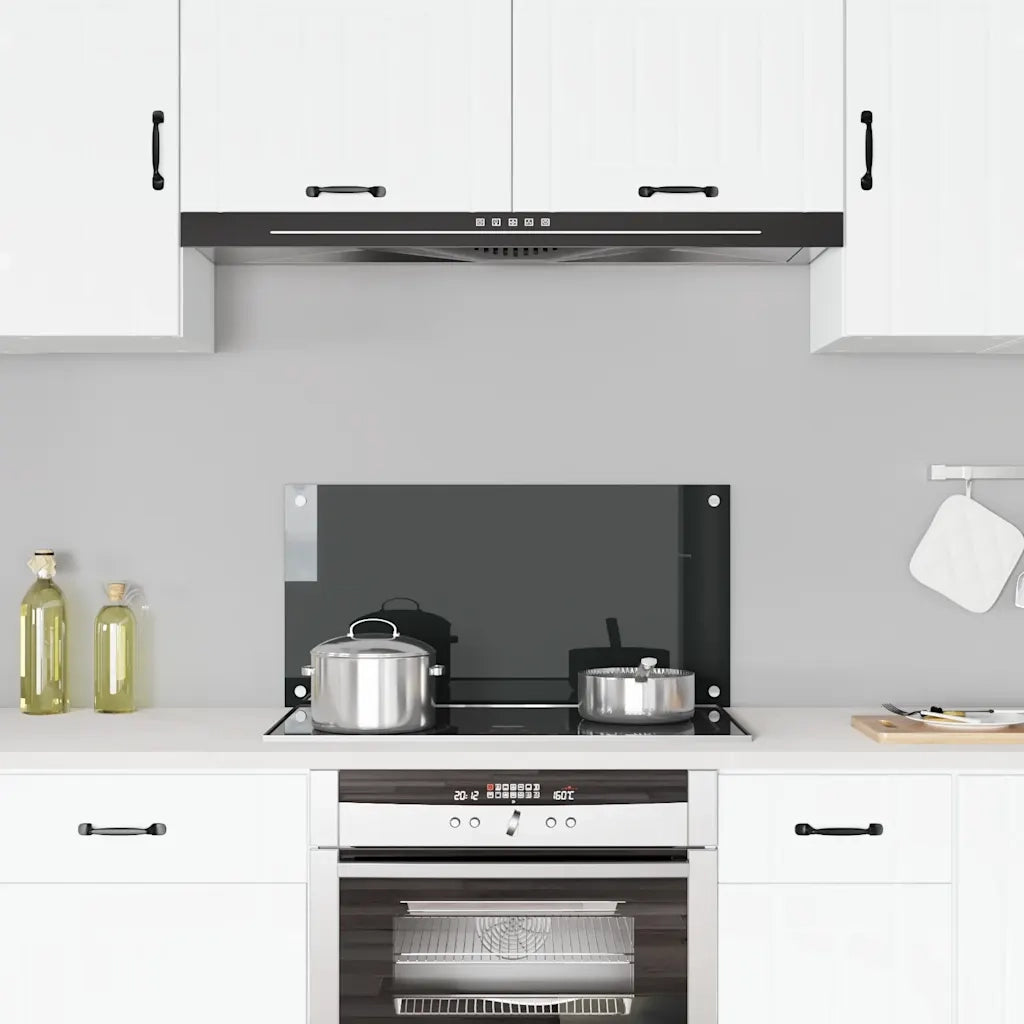 Paraschizzi per Cucina Nero 80x40 cm in Vetro Temperato 249484