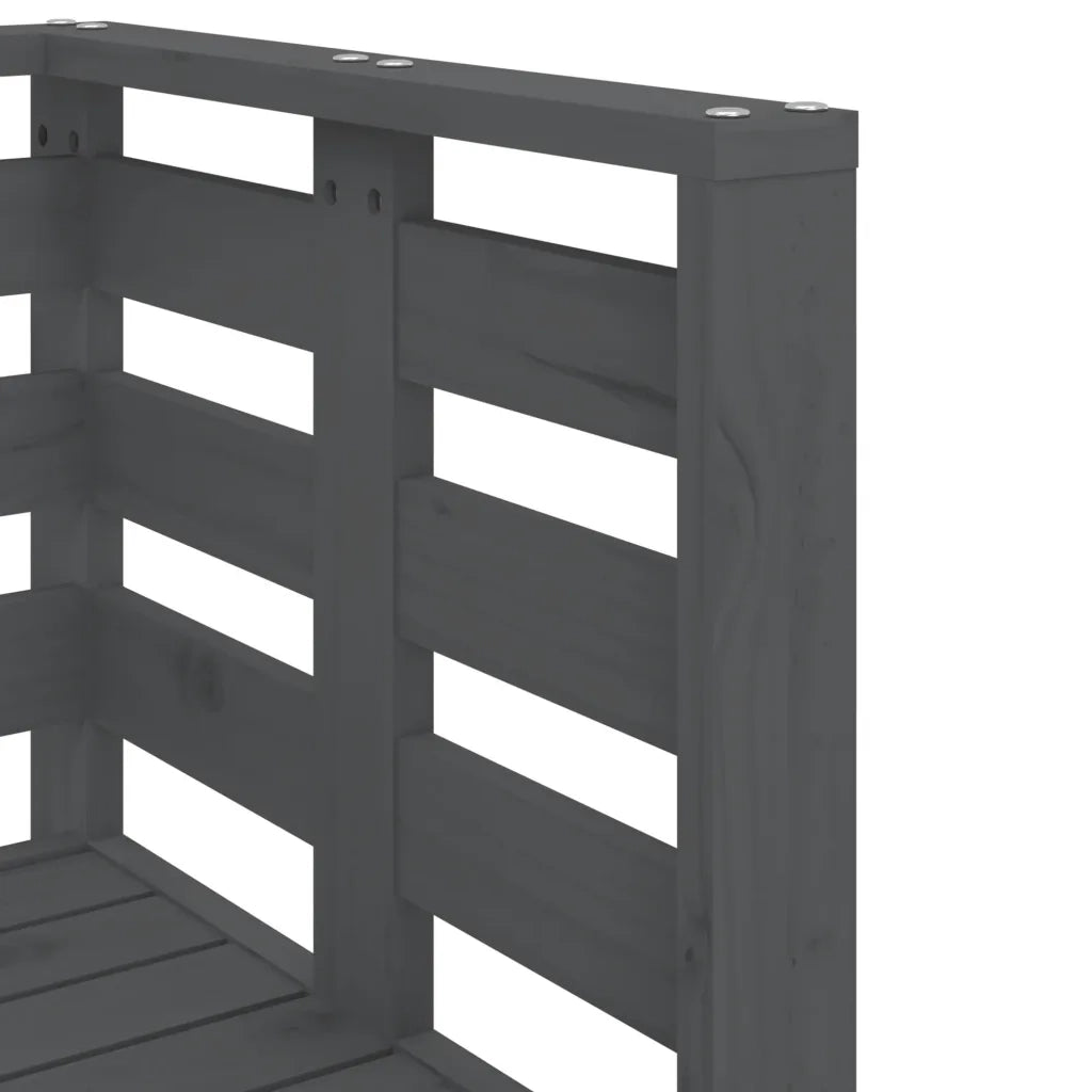 Set Salotto da Giardino 3 pz Grigio in Legno Massello di Pino 825144