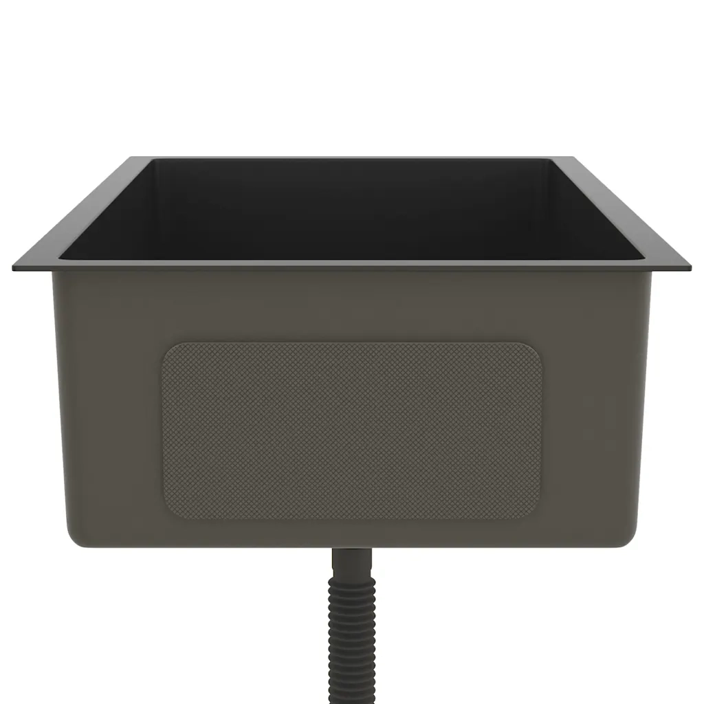 Lavello da Cucina-Lavandino-Lavabo Artigianale Nero in Acciaio Inox 302270