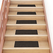 Tappetini per scale autoadesivi 30 pz 60x25 cm marrone scuro rettangolari 3365710