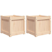 Vassoio per fioriera aiuola rialzata piante fiori giardino terrazze set da 2 legno massello di pino marrone 02_0039043