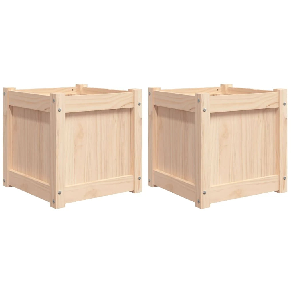 Vassoio per fioriera aiuola rialzata piante fiori giardino terrazze set da 2 legno massello di pino marrone 02_0039043