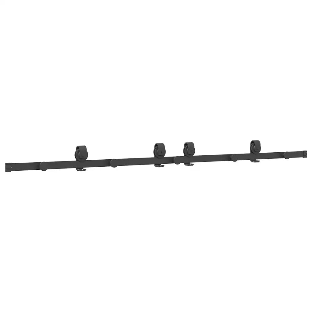 Kit di Binari per Porte Scorrevoli 200 cm Acciaio Nero CFW5440403