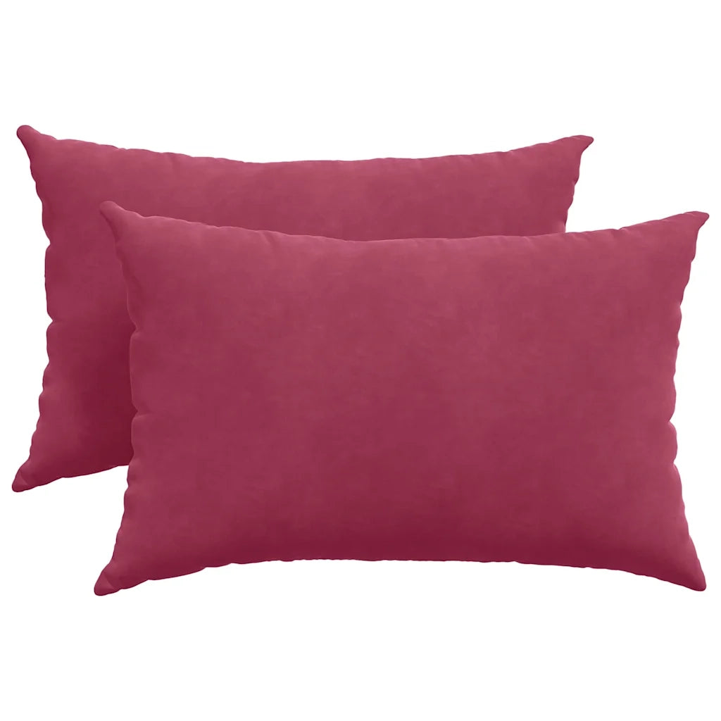 Cuscini da Divano 2 pcs Rosso Vino 60 x 40 cm Tessuto in Cords