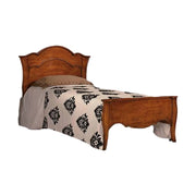 Letto singolo interamente in legno di pioppo tinta noce 122x211x113 - Mobili 2G