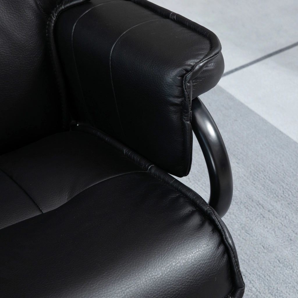 POLTRONA Girevole Reclinabile con Poggiapiedi 78x64,5x45 cm Nero