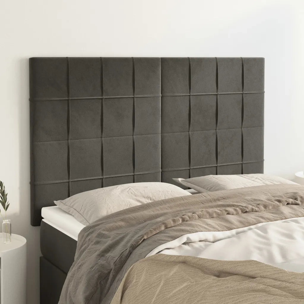 Testiera Grigio Scuro 144x5x118/128 cm Velluto 3116381