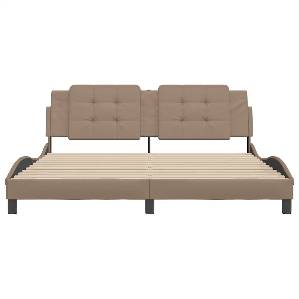 Giroletto con Testiera Cappuccino 180x200 cm in Similpelle