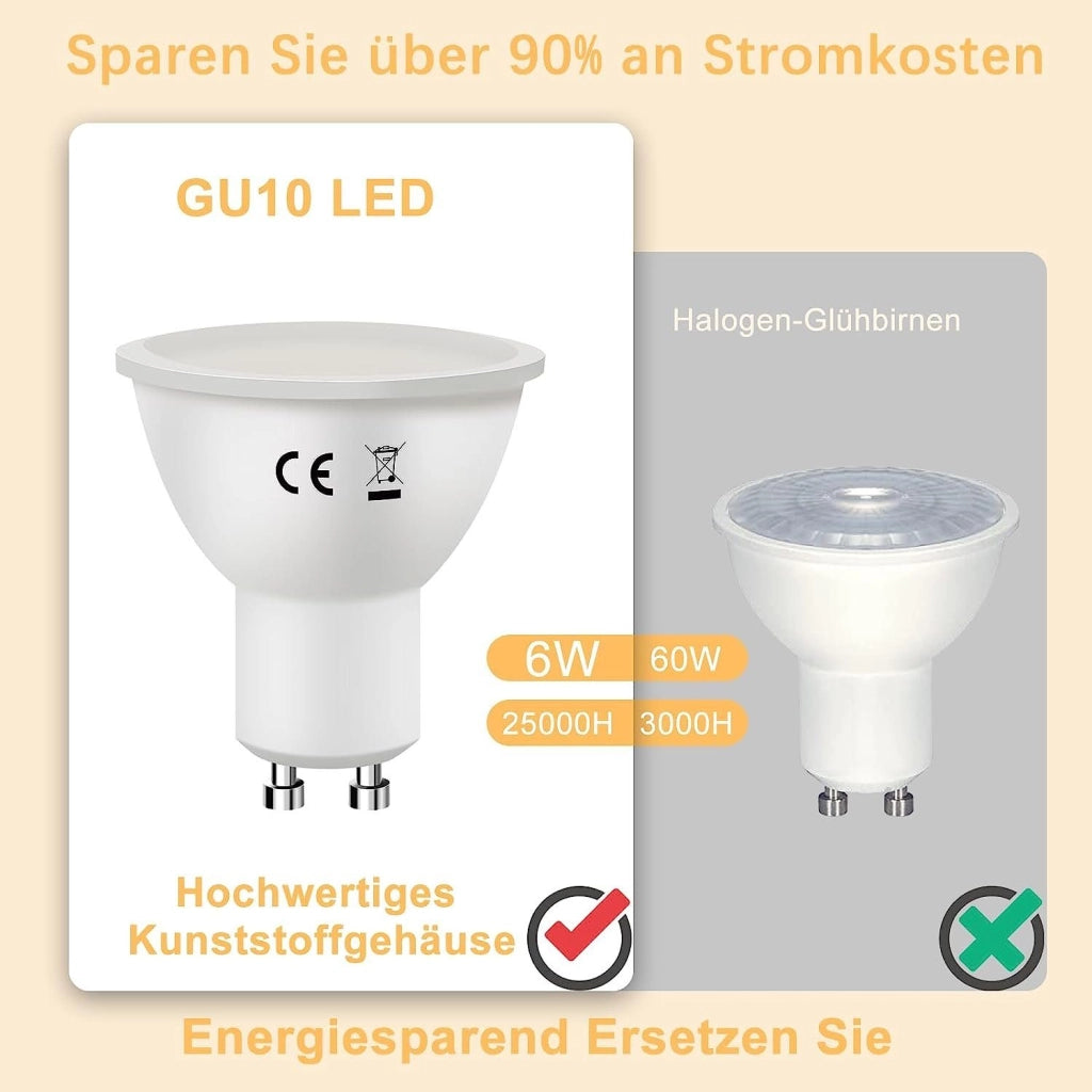 ZMH Bombilla LED 6W Lámpara de bajo consumo Ángulo de haz 110° Foco reflector bola