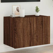 Mobile TV a Parete con Luci LED-Mobile TV a Muro Rovere Marrone 60x35x41 cm