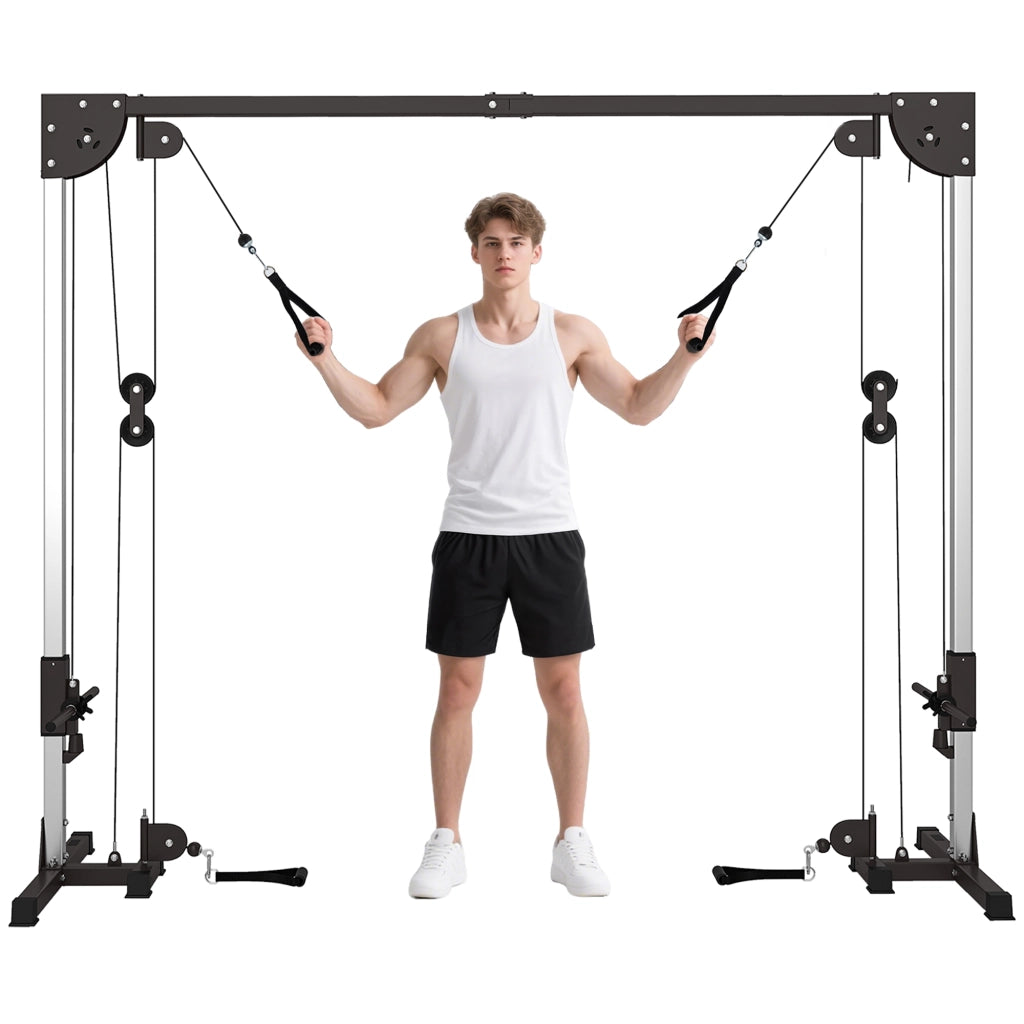 Telaio Fitness Crossover ¨C Zephmum ¨C Sistema Cavi, 1-2 Persone, Acciaio Plastica Nero