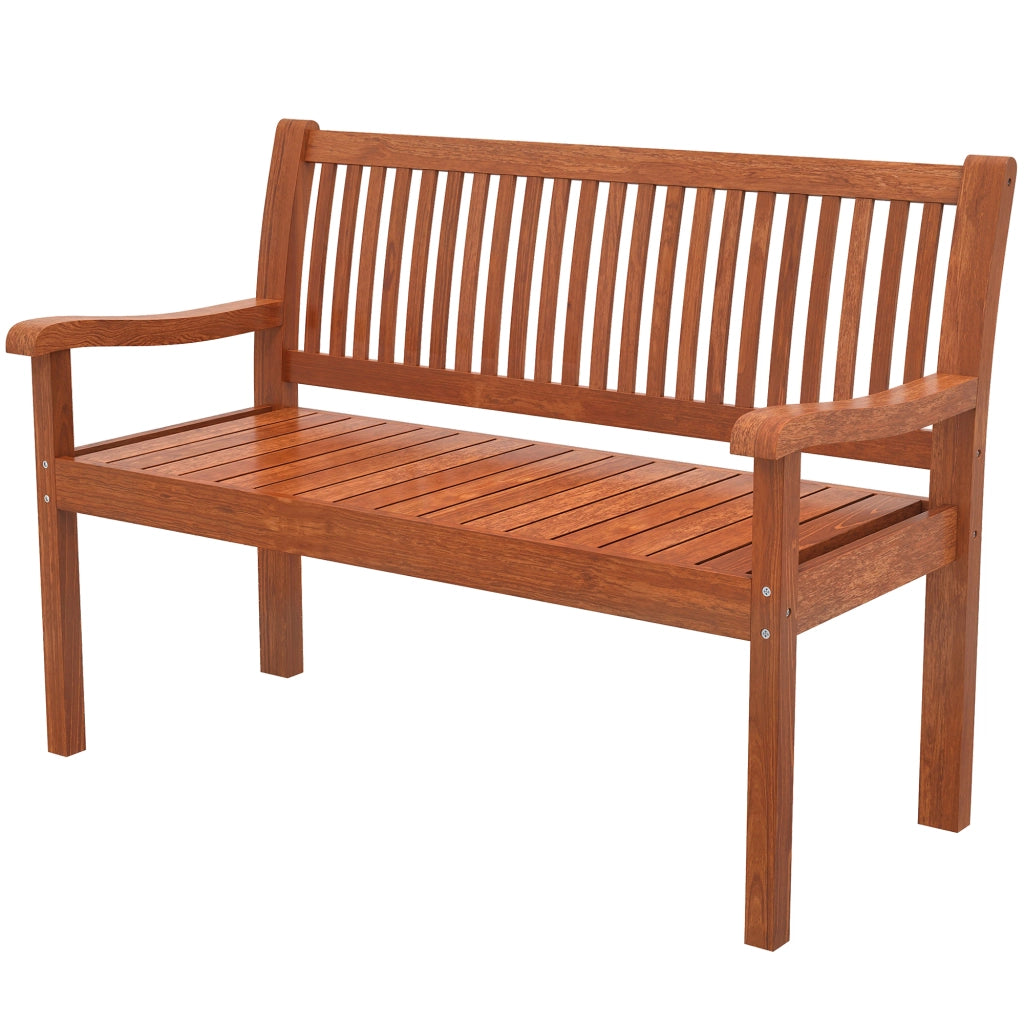 Panchina da Giardino 2 Posti ¨C zephmum ¨C Legno Marrone Chiaro con Cuscini