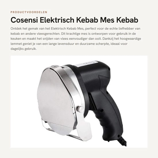 Macchina per kebab elettrica - Lame di alta qualità - Colore rosso - Taglio semplice - Duraturo e potente