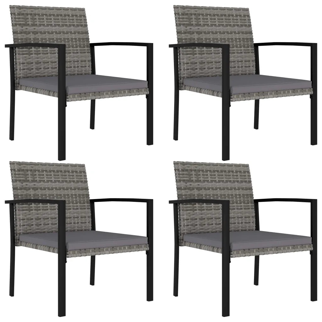 Set da Pranzo da Giardino 5 pz in Polyrattan Grigio 3065712