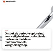 Maniglia di Sicurezza in Acciaio Inossidabile - Sostegno Multifunzionale - Design Ergonomico - 44,5 cm - Resistente alla Corrosione - Barriera di Sicurezza