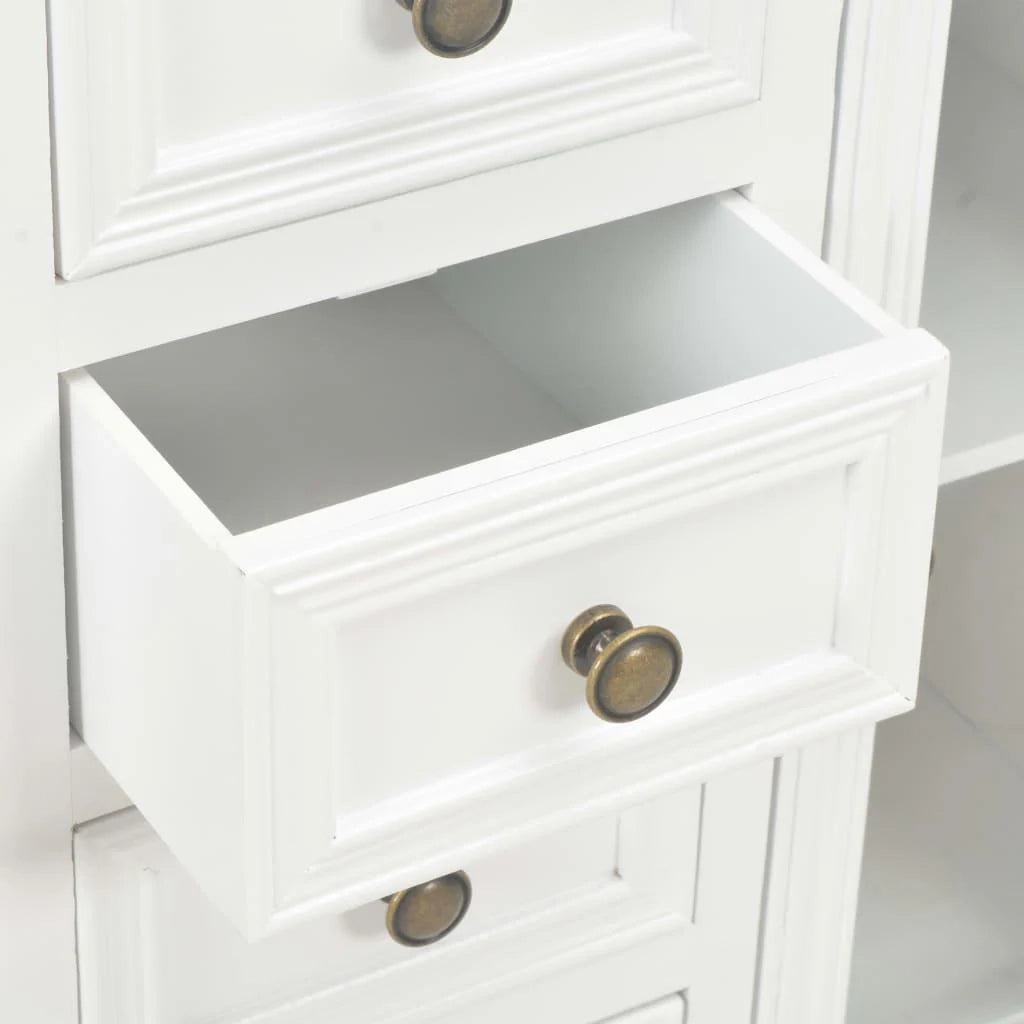 Credenza bianca mobiletto consolle mobile contenitore 70 cm legno massello di pino 4402057