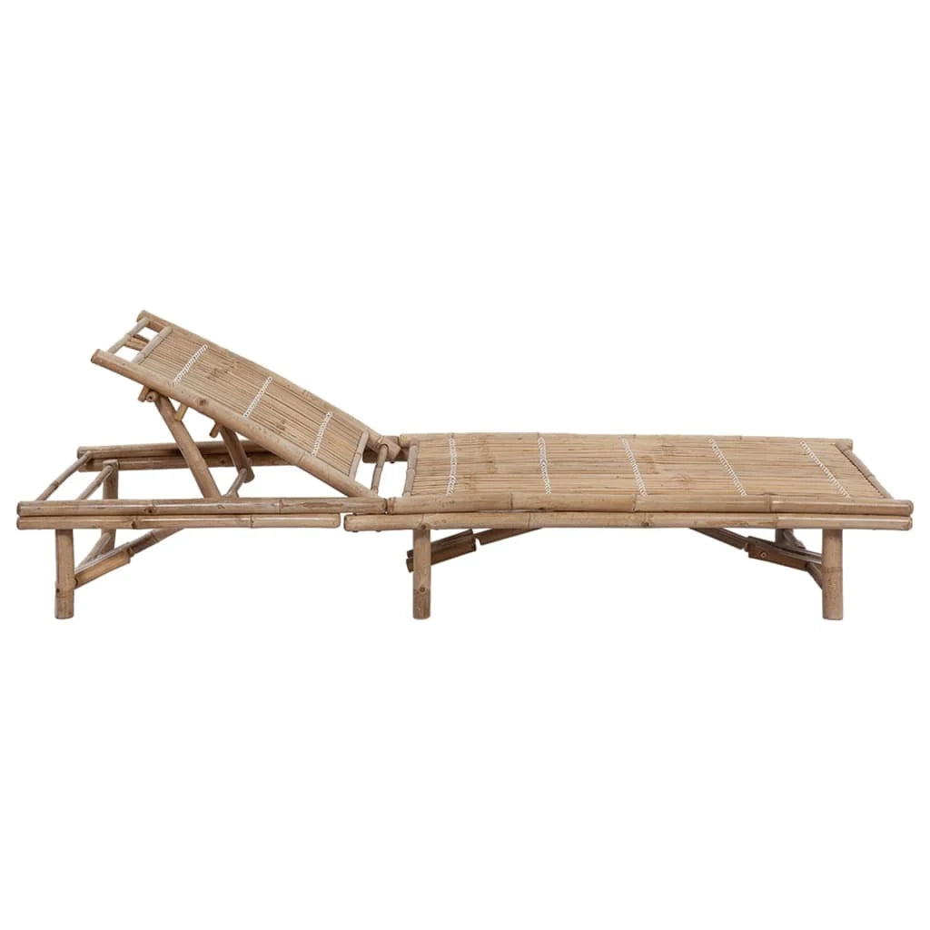 Lettino prendisole sedia a sdraio lettino prendisole letto da giardino mobili da esterno per patio con cuscino in bambù 02_0012294