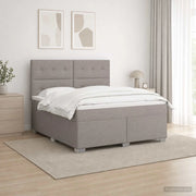 Letto box spring con materasso Tortora 140 x 190 cm Tessuto 3454870
