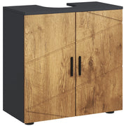 Mobile Bagno 2 Ante con Ripiano ¨C Minimal ¨C Grigio Antracite 60x30x60 cm