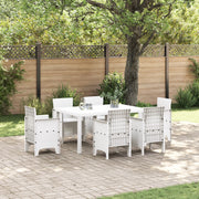 Tavolo da Giardino Bianco 150x100x73 cm in Polyrattan
