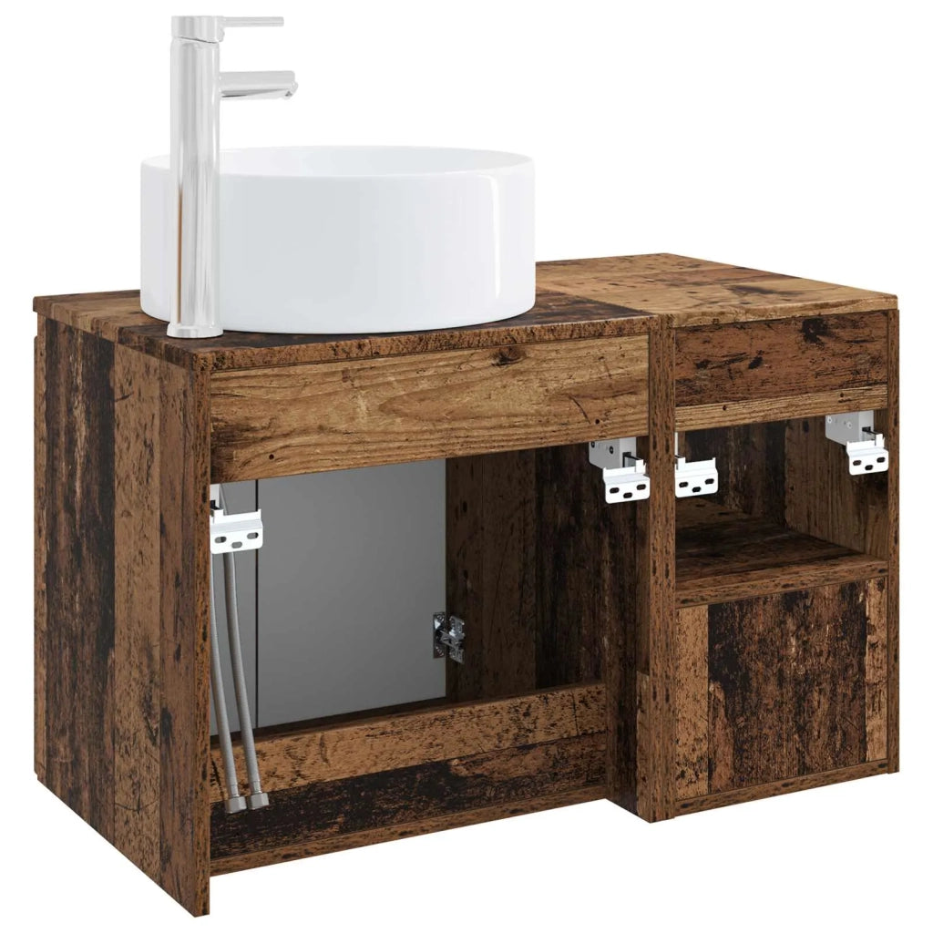 Set di mobili per il bagno 2 pz Legno antico 3404112