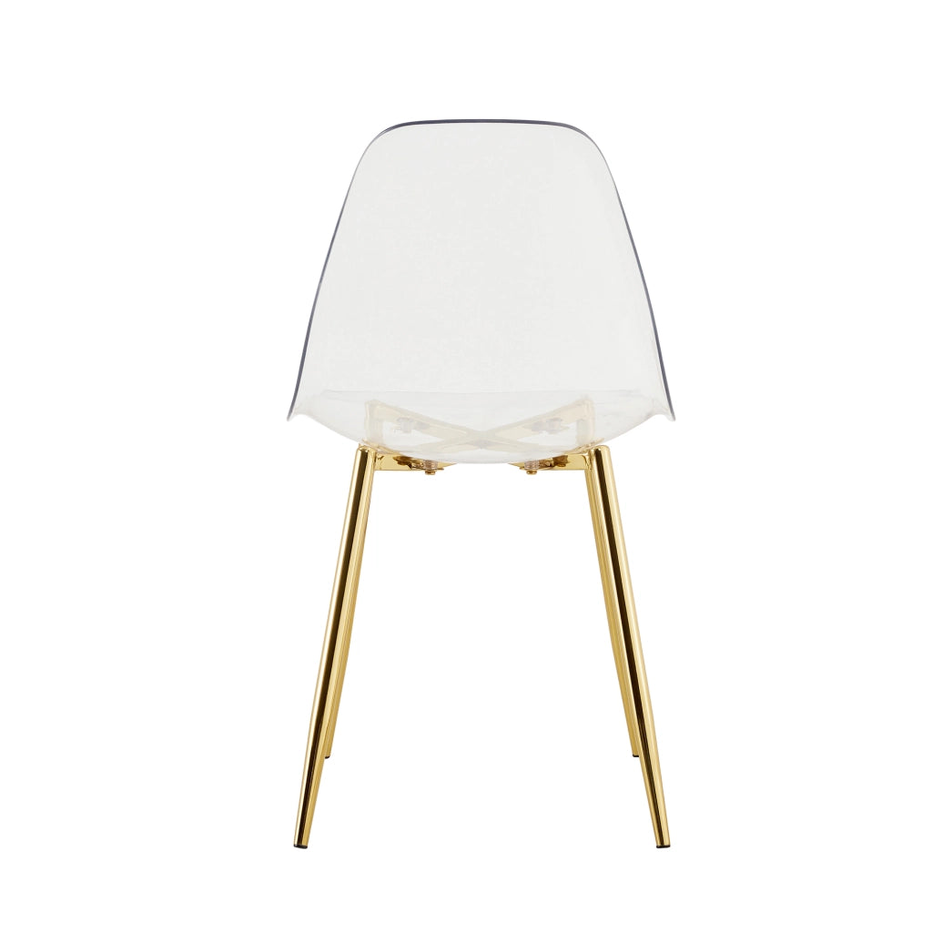 Sedie da Pranzo Trasparenti ¨C MINIMAL ¨C Set 4 Pezzi, Gambe in Metallo Oro, Polipropilene
