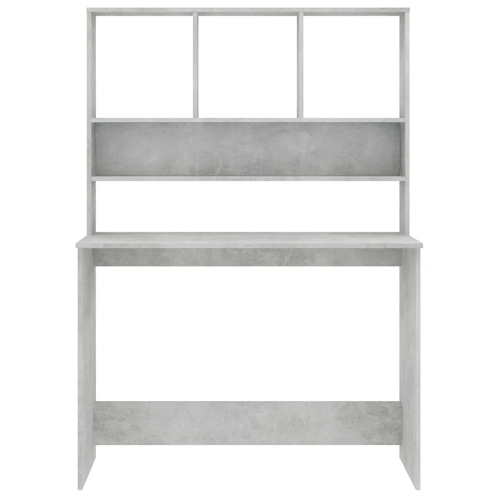 Scrivania Mensole Grigio Cemento 110x45x157cm Legno Multistrato 800391