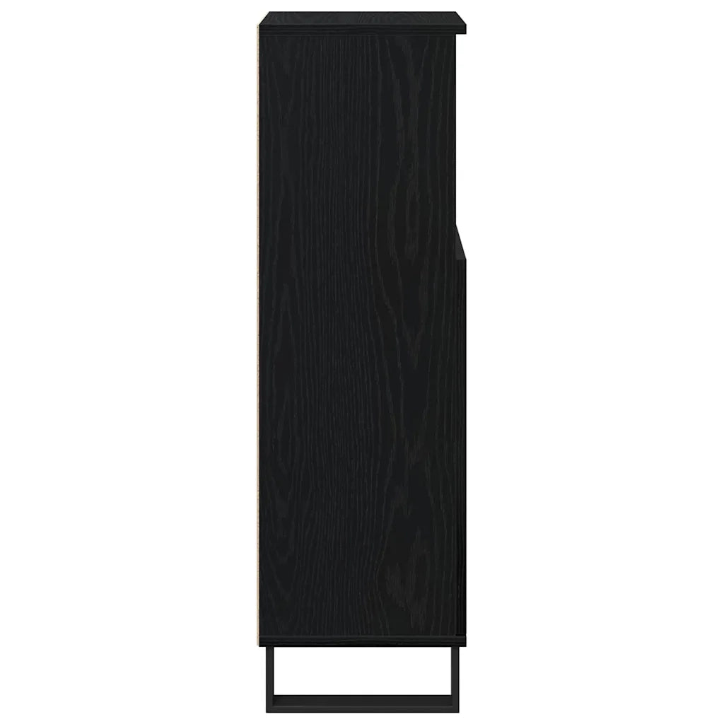 Mobile da Bagno Rovere Nero 30 x 30 x 100 cm Legno multistrato 862886