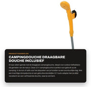 Doccia portatile - Inclusa pompa a membrana - Adattatore 12 V - Doccia all'aperto - Ideale per campeggio e auto - Con tubo e gomma isolante -