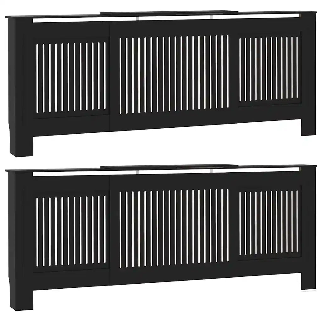 Copertura per radiatori 2 pcs Nero 205 x 20,5 x 81,5cm 3403238