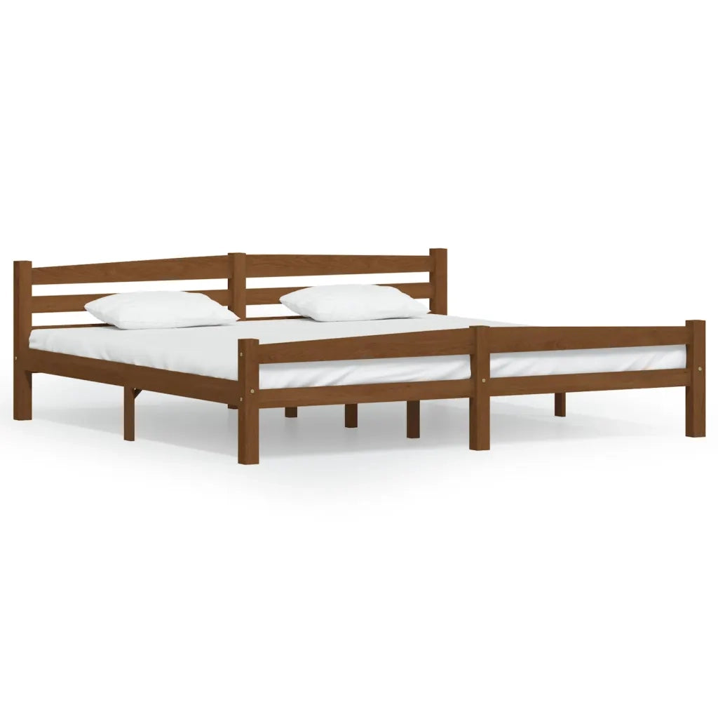 Giroletto senza Materaso Ambrato in Legno Massello 200x200 cm 322081