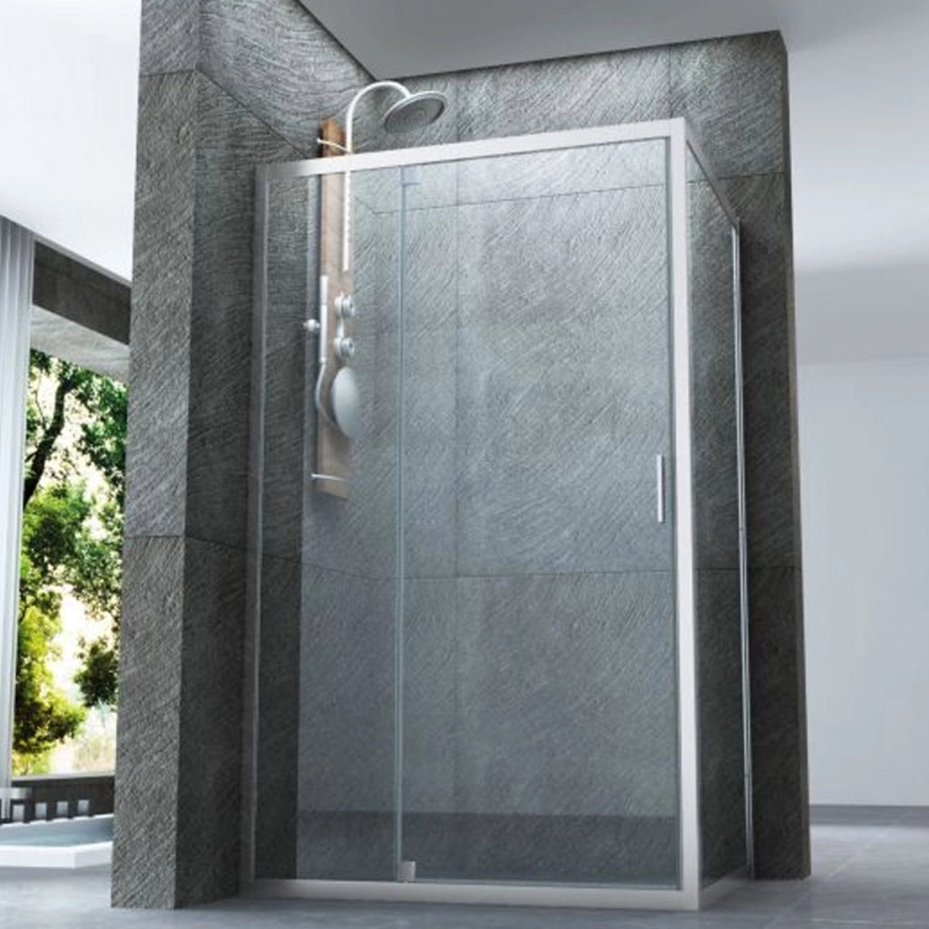Box doccia due lati battente jade trasparente porta battente esterna, misura 75x110