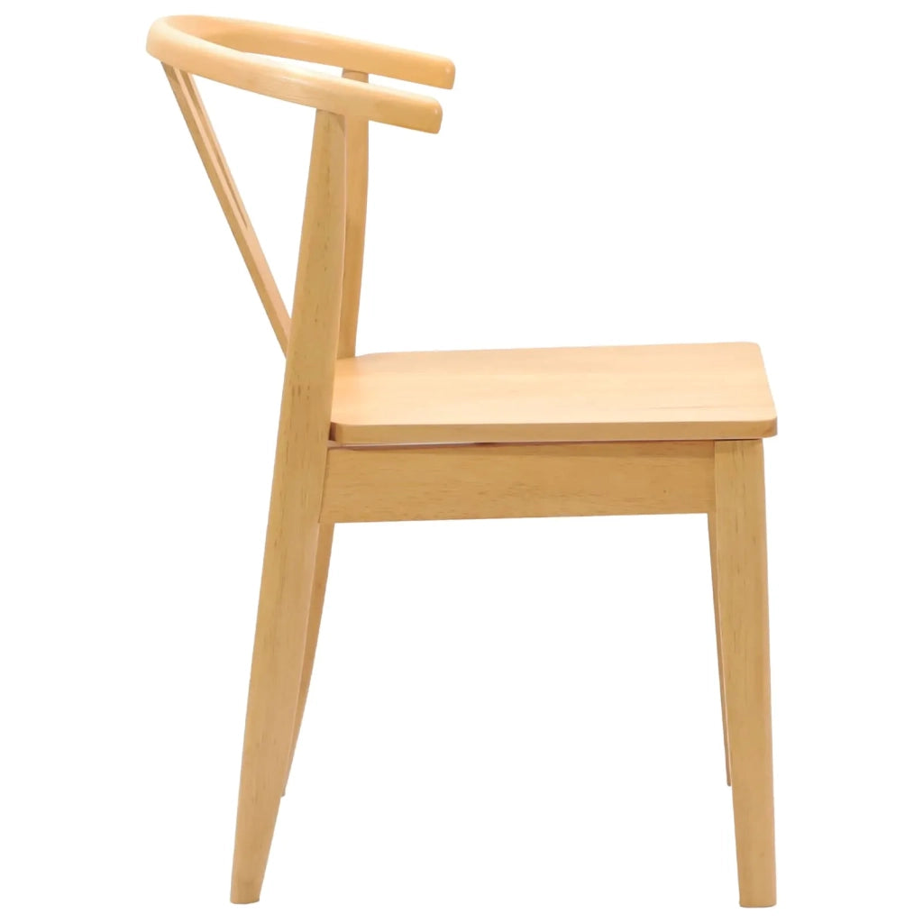 Sedia da pranzo 2 pz | Sedie da cucina Naturale Legno di gomma solido