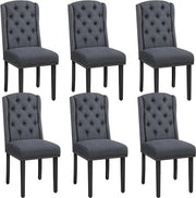 Set di 6 Sedie in Pelle con Schienale a Ala – Sedie da Cucina fino a 140 kg