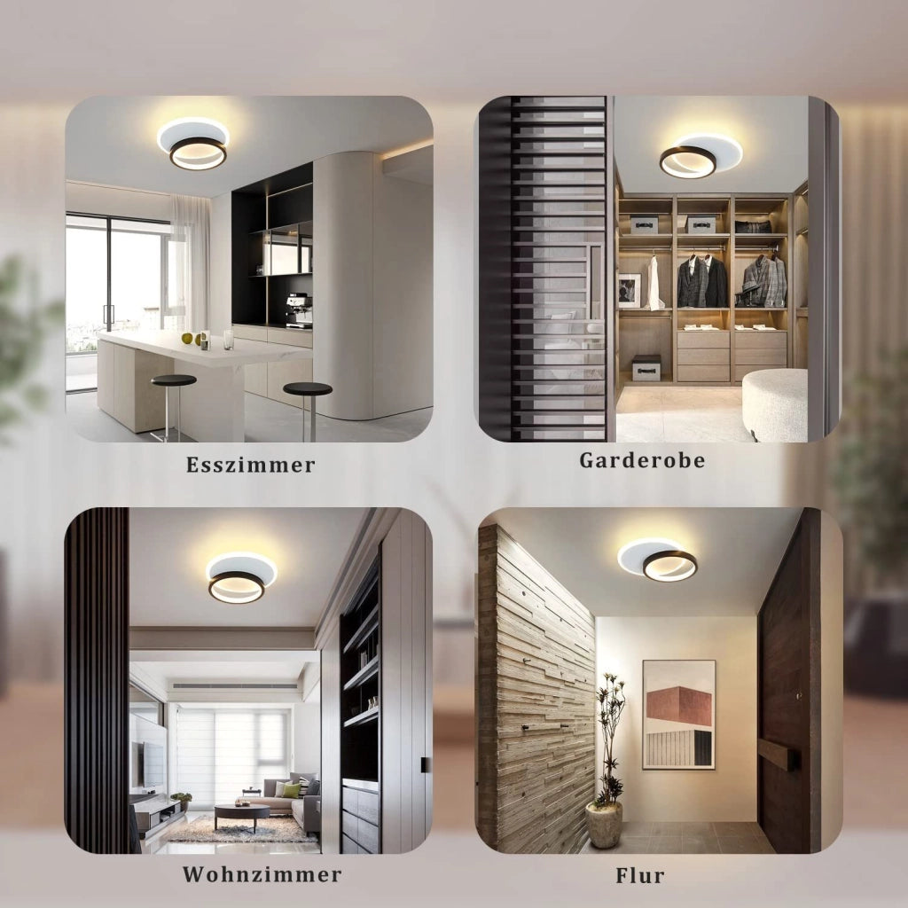 ZMH Lampada da soffitto LED design moderno bianco nero acrilico per soggiorno