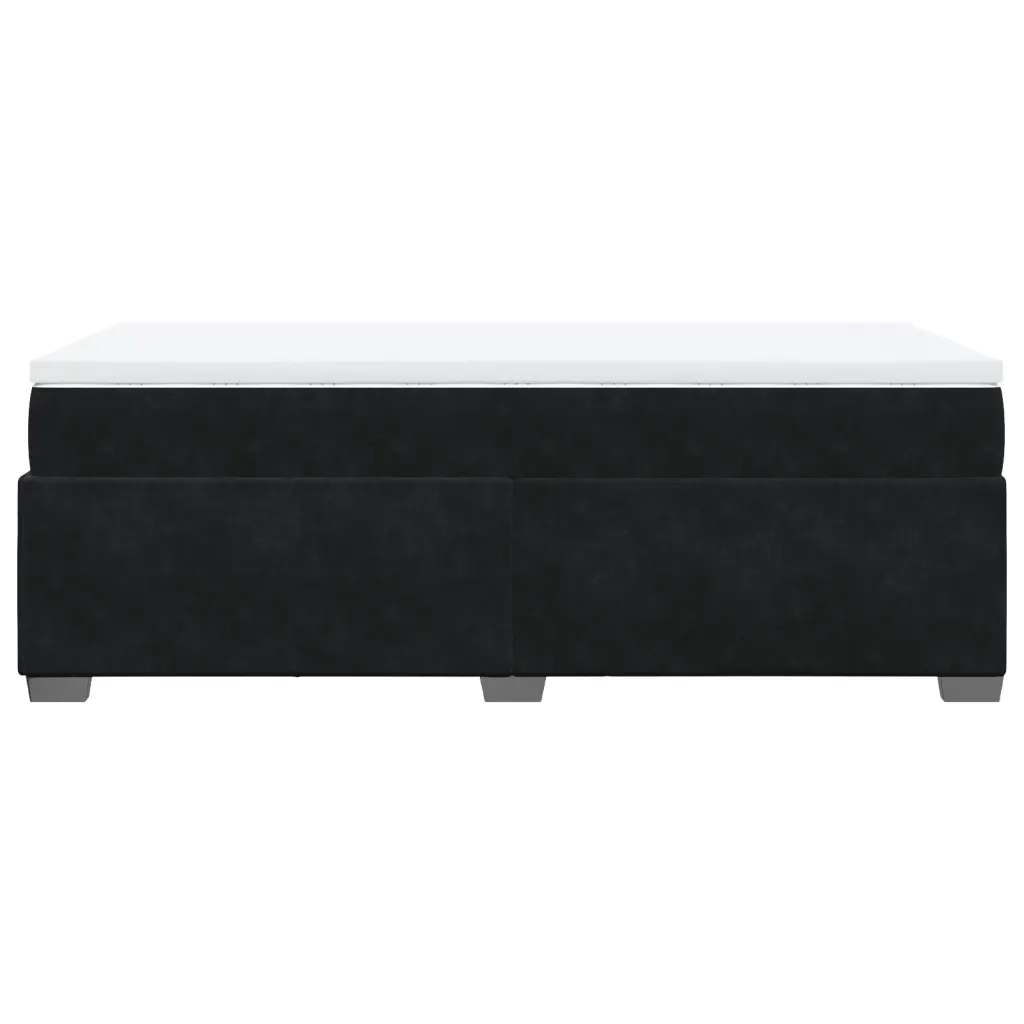 Giroletto a Molle con Materasso-Struttura Letto Nero 80x200 cm in Velluto 791214