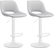 Set di 2 sgabelli da bar Camden velluto bianco 4