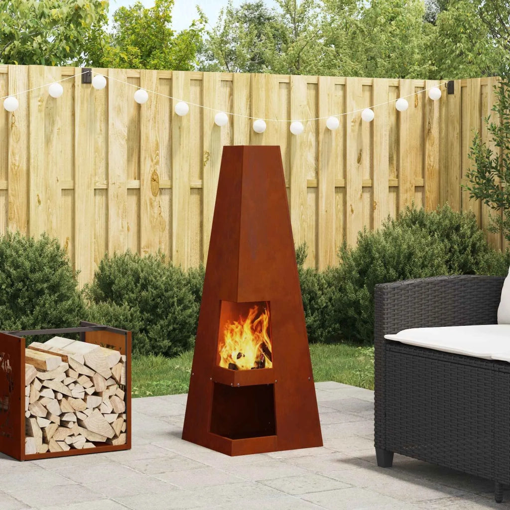Focolare Marrone 35 x 35 x 100 cm Acciaio CorTen CFW6623377