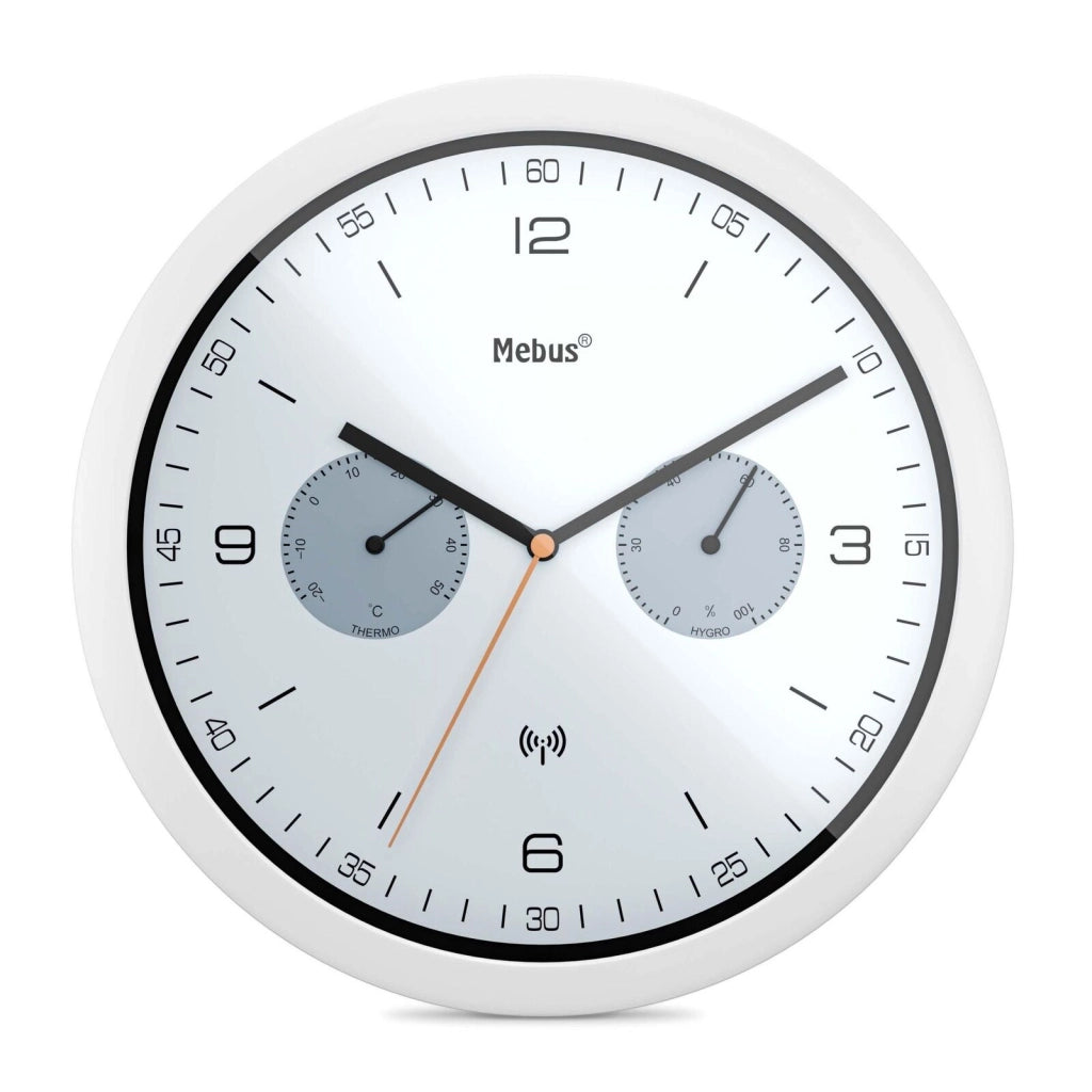 Mebus 52826 orologio da parete e da tavolo Rotondo Nero, Grigio, Bianco