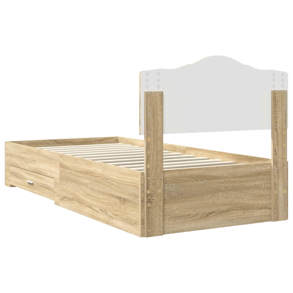 Struttura del letto Rovere Sonoma 90 x 190 cm Legno multistrato 3413249