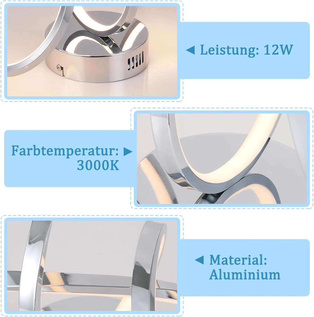 ZMH Lampada da soffitto plafoniera LED moderna 12W 3000K per soggiorno camera letto