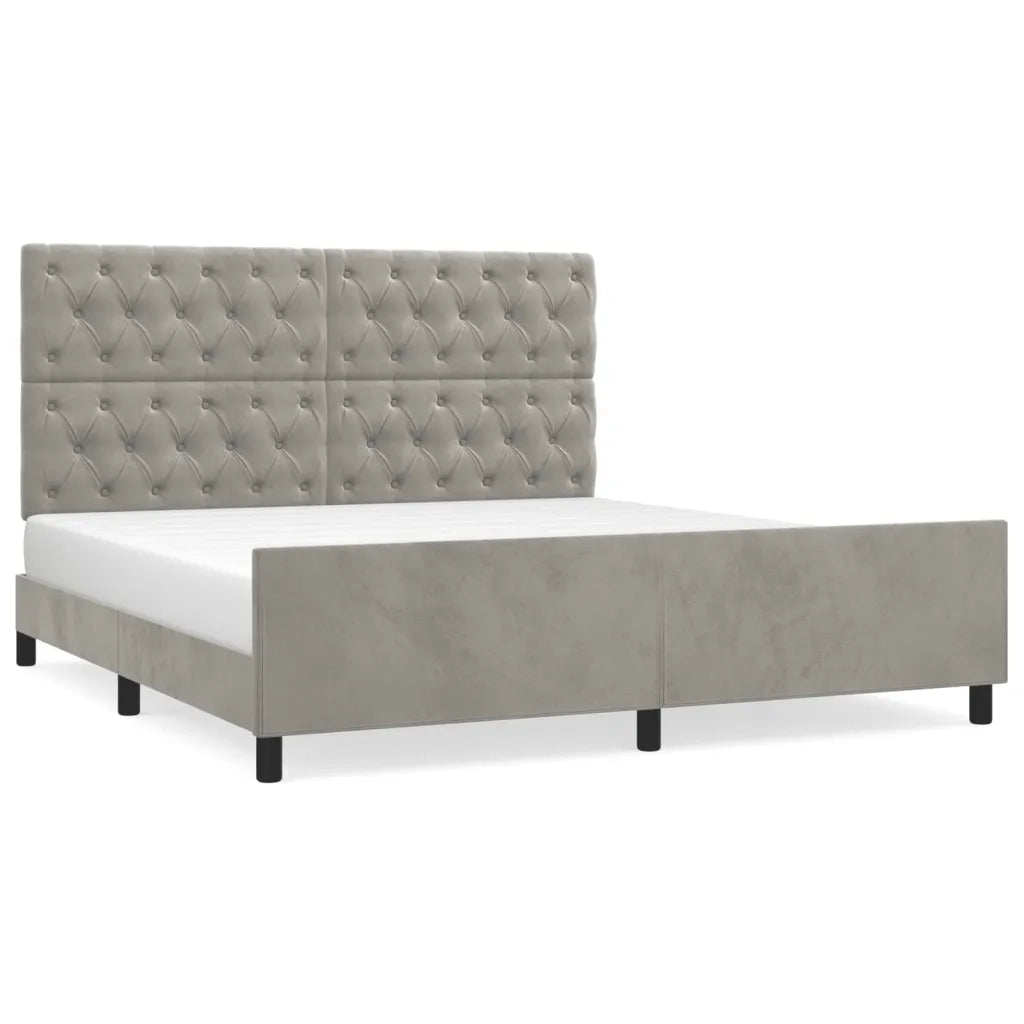 Giroletto senza Materasso Grigio Chiaro 160x200 cm Velluto 3125946
