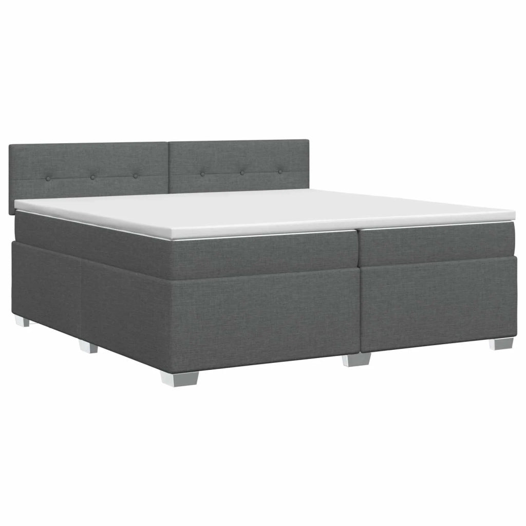 Letto box spring con materasso Grigio Scuro 200 x 200 cm 3450559