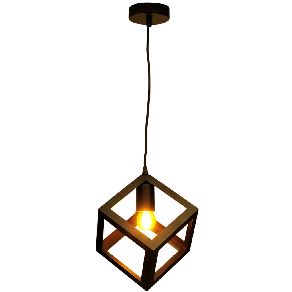 Lampada a sospensione Polux Sweden nera E27 in metallo